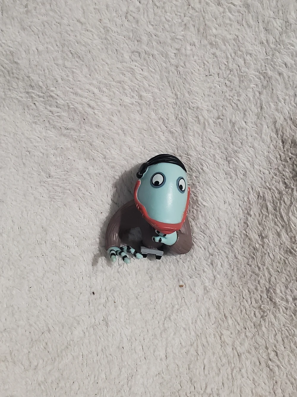 Blue Cartoon Monster Toy Figure with Red Mouth